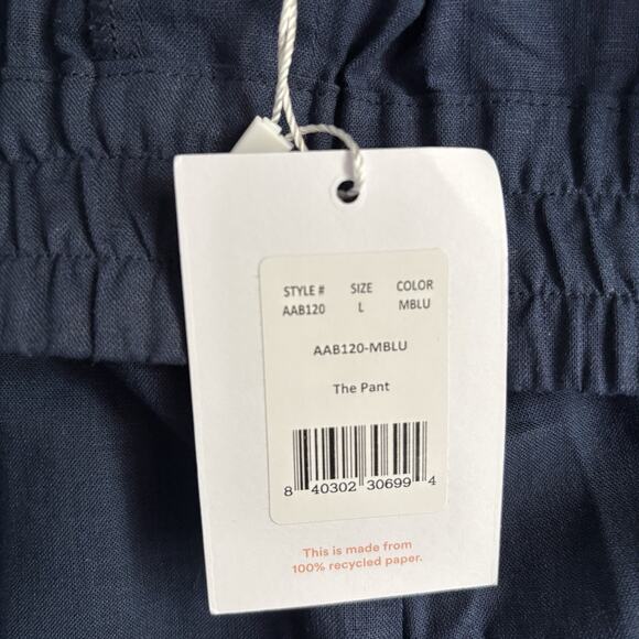 ANDIE SWIM Resort Wear- The pant- Linen - Midnight Navy Blue Size Large- NWT - Picture 5 of 9